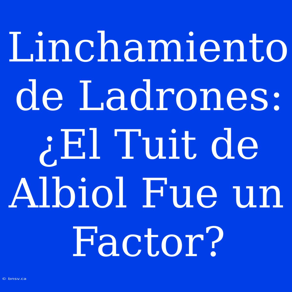 Linchamiento De Ladrones: ¿El Tuit De Albiol Fue Un Factor?