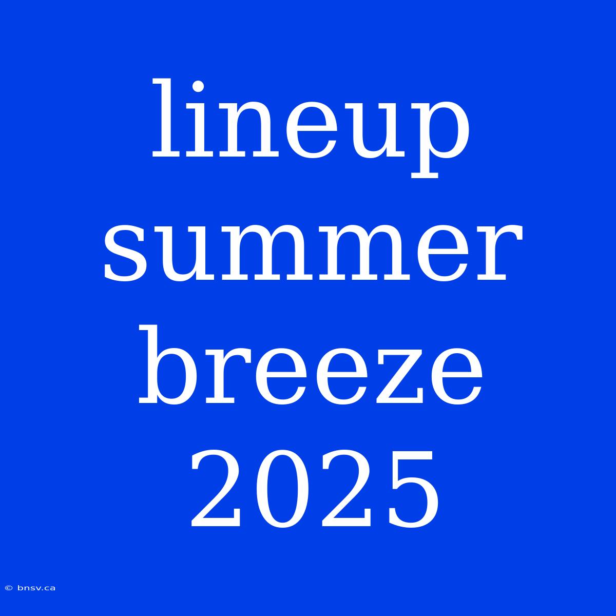 Lineup Summer Breeze 2025