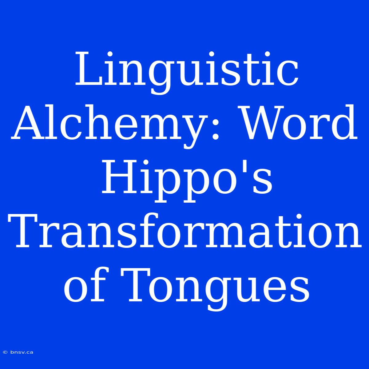 Linguistic Alchemy: Word Hippo's Transformation Of Tongues