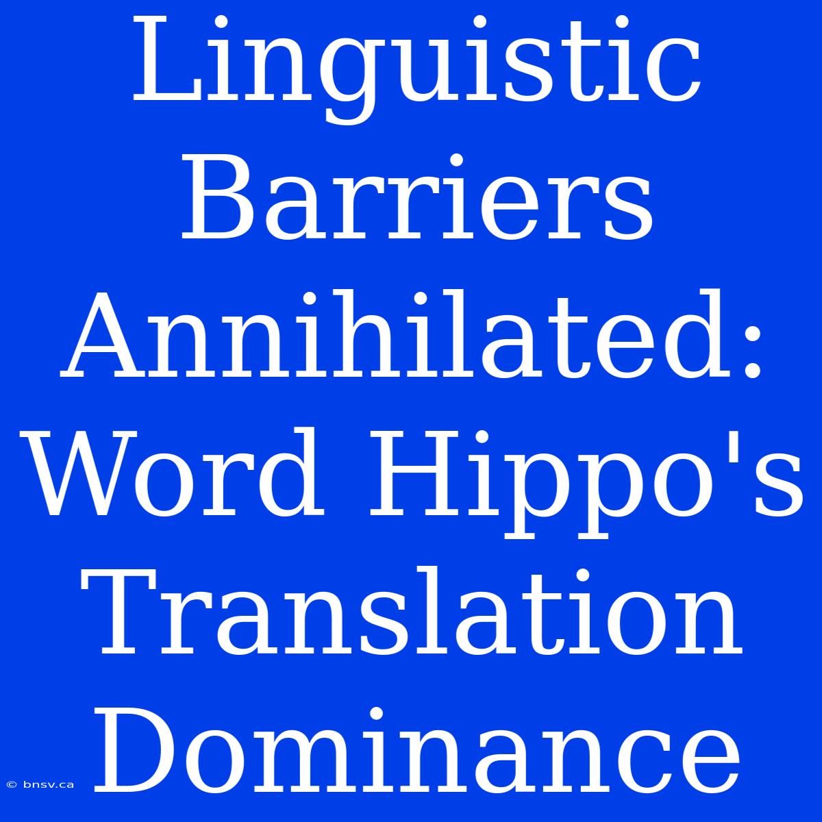 Linguistic Barriers Annihilated: Word Hippo's Translation Dominance