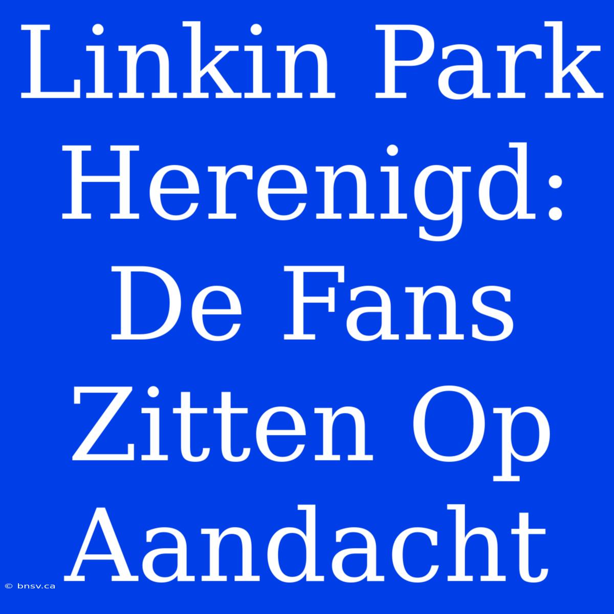 Linkin Park Herenigd: De Fans Zitten Op Aandacht