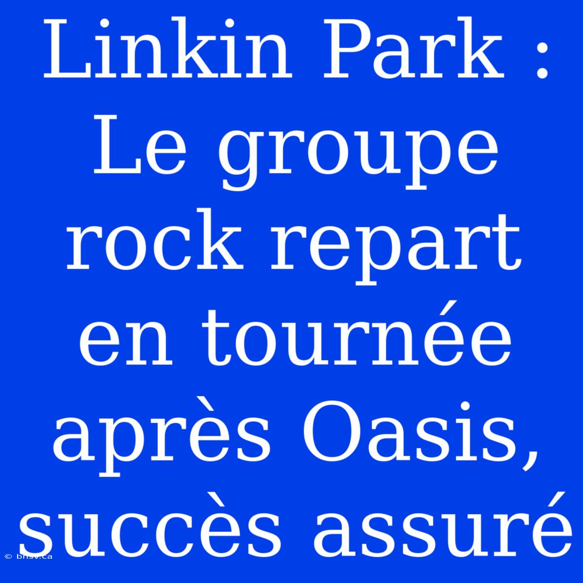 Linkin Park : Le Groupe Rock Repart En Tournée Après Oasis, Succès Assuré