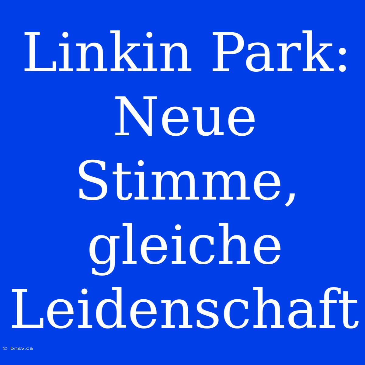 Linkin Park: Neue Stimme, Gleiche Leidenschaft