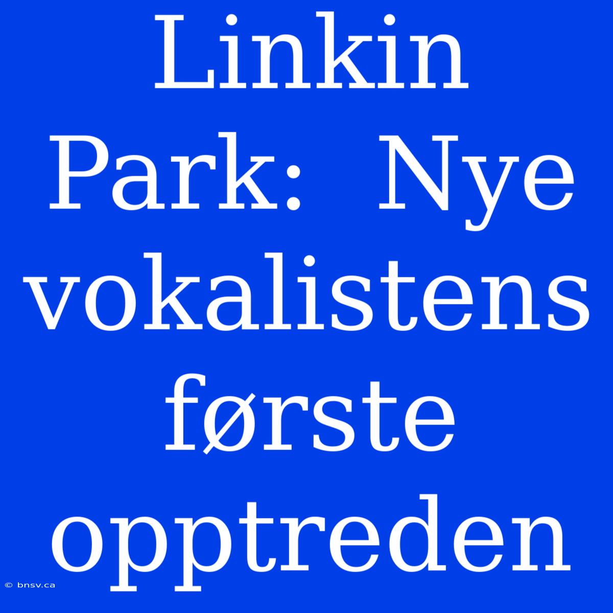 Linkin Park:  Nye Vokalistens Første Opptreden