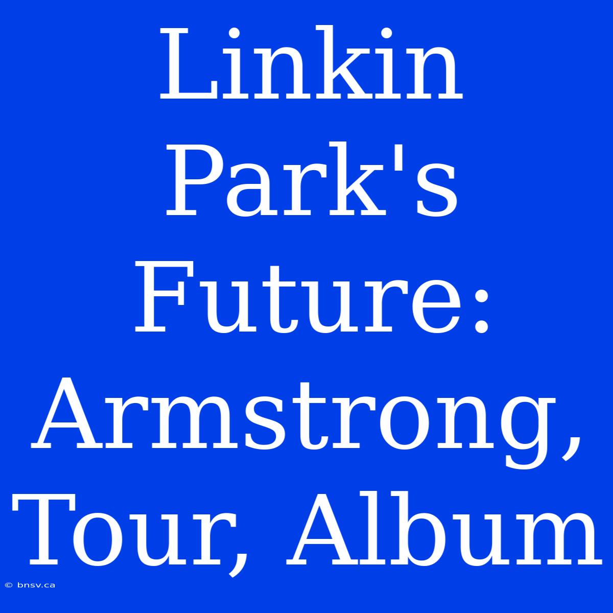 Linkin Park's Future: Armstrong, Tour, Album