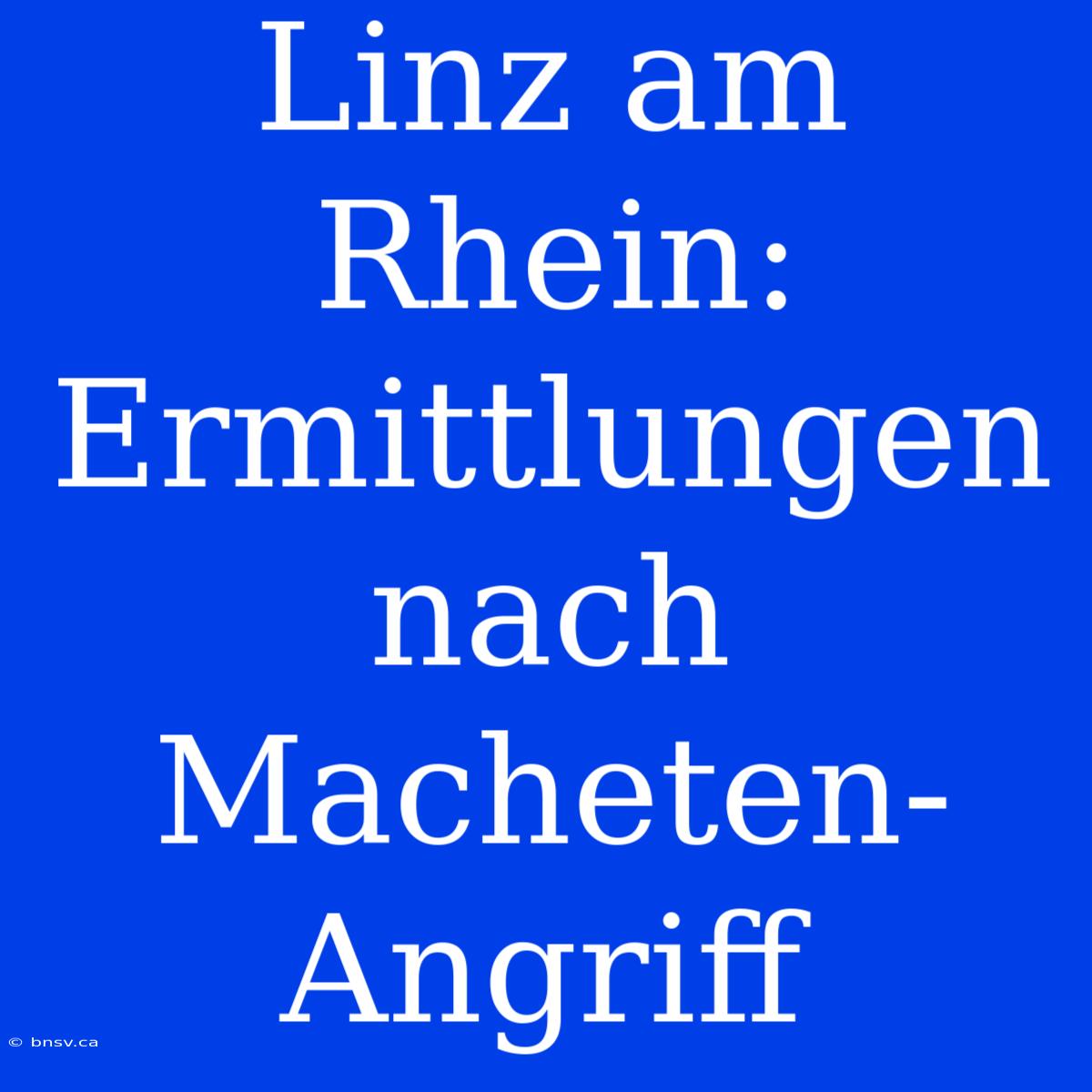 Linz Am Rhein: Ermittlungen Nach Macheten-Angriff