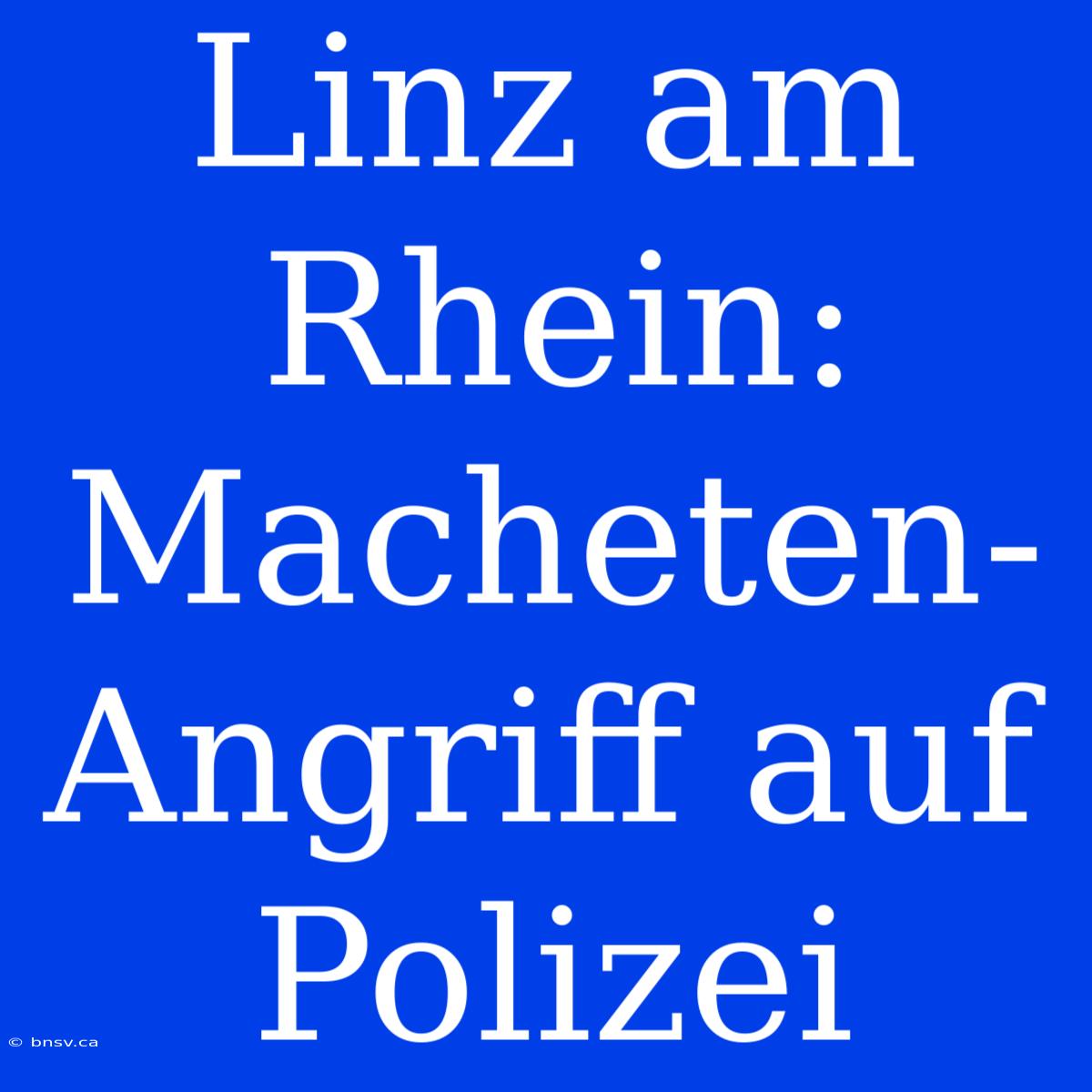 Linz Am Rhein: Macheten-Angriff Auf Polizei