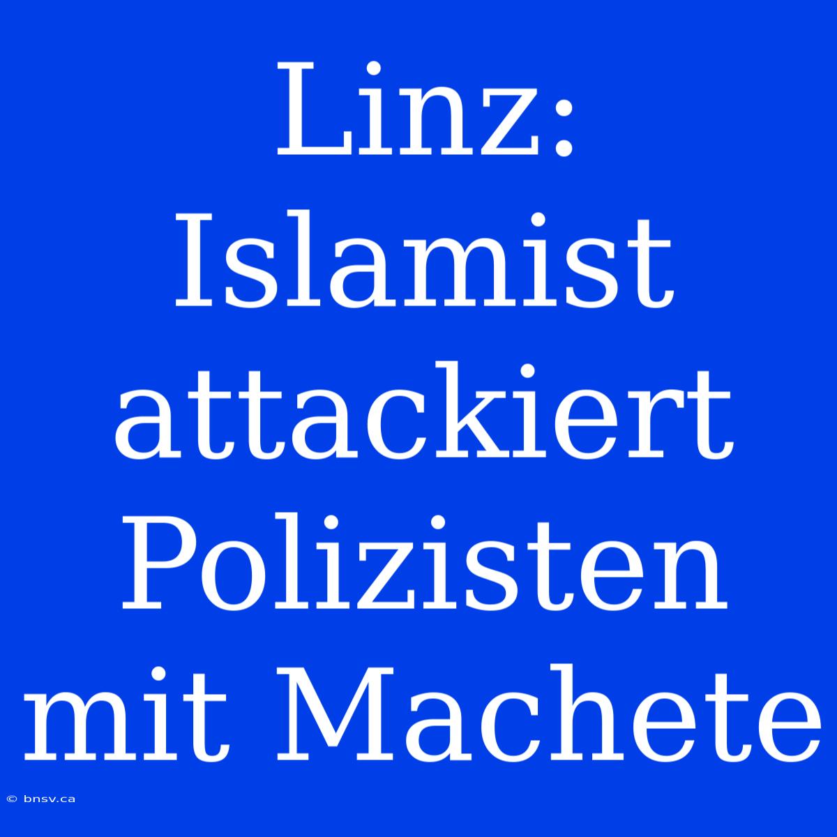 Linz: Islamist Attackiert Polizisten Mit Machete