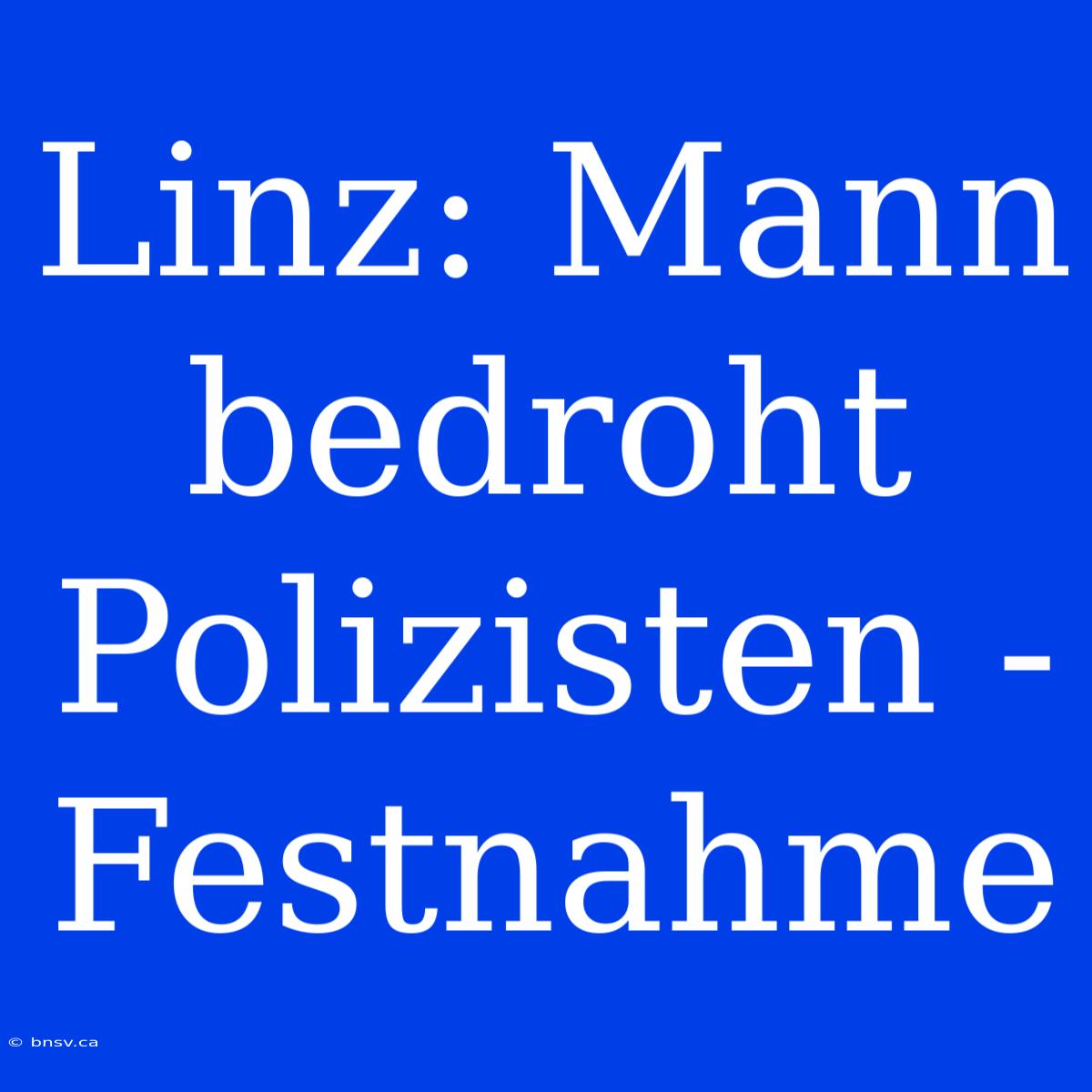 Linz: Mann Bedroht Polizisten - Festnahme