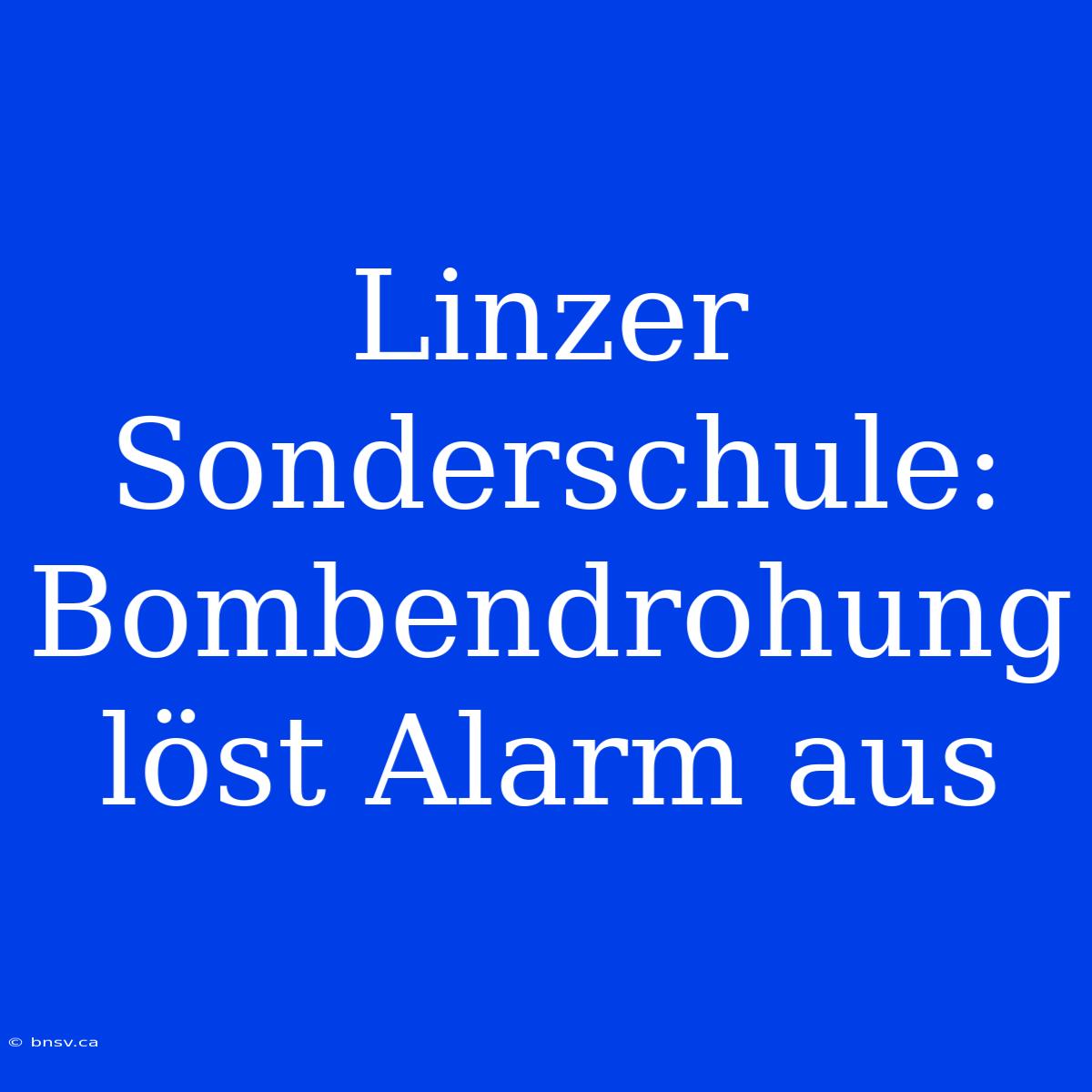 Linzer Sonderschule: Bombendrohung Löst Alarm Aus