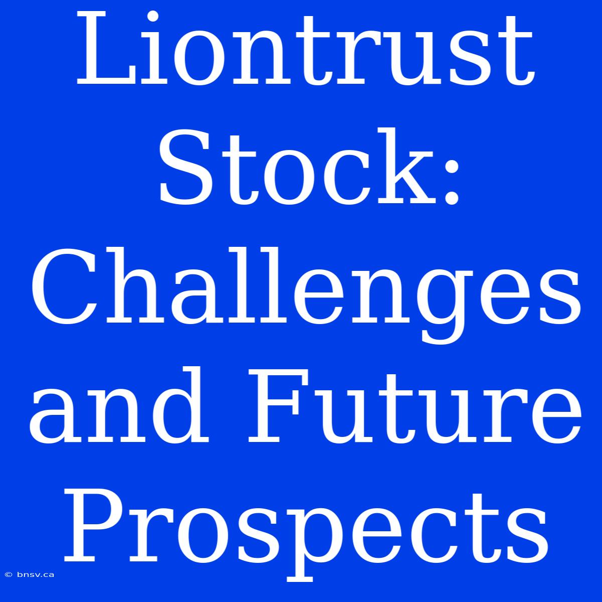 Liontrust Stock: Challenges And Future Prospects