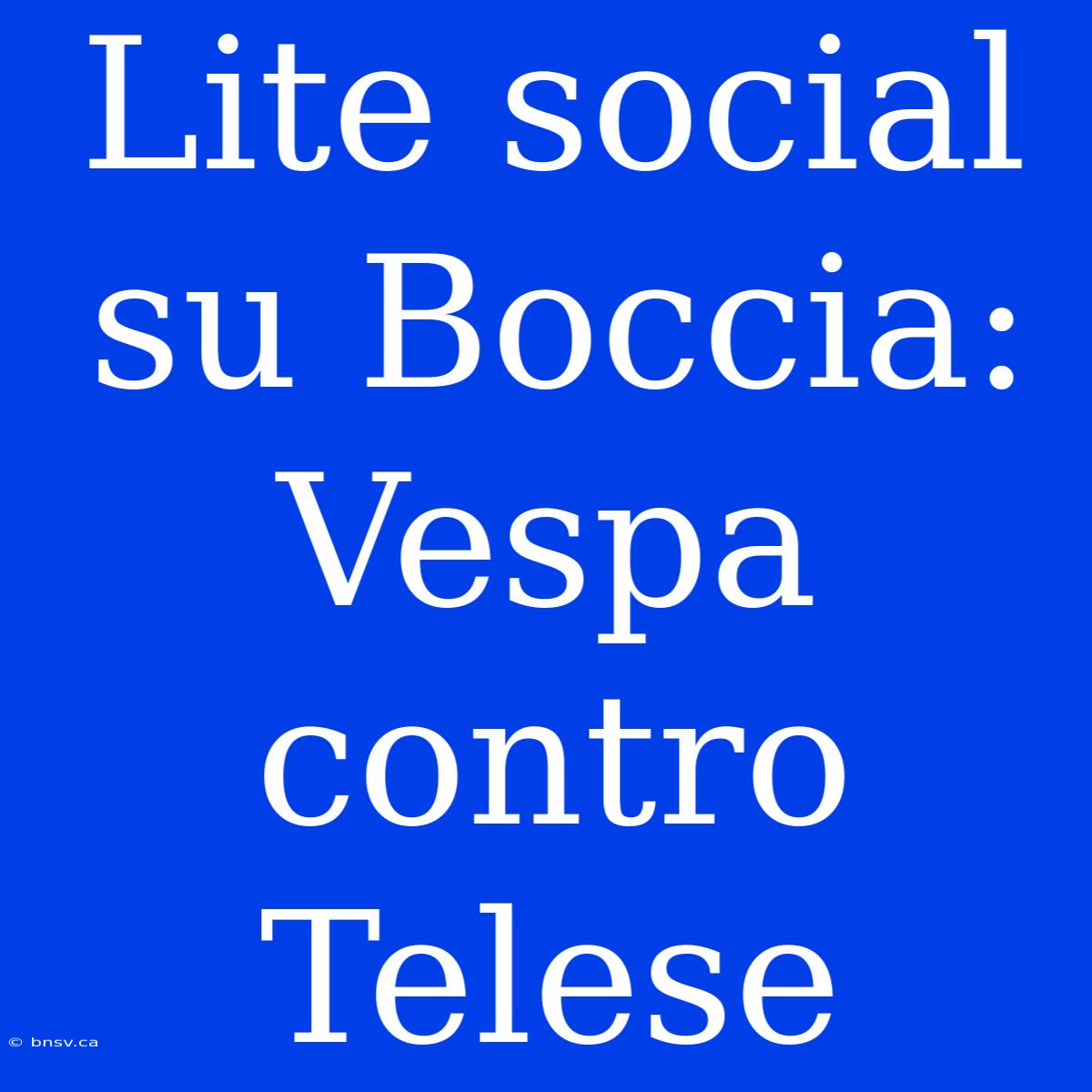 Lite Social Su Boccia: Vespa Contro Telese