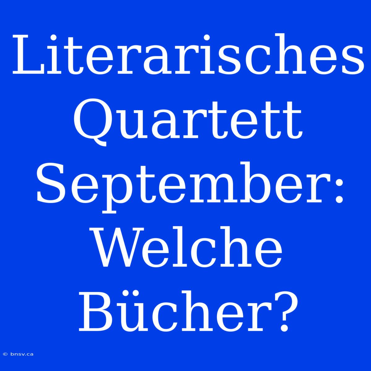 Literarisches Quartett September: Welche Bücher?