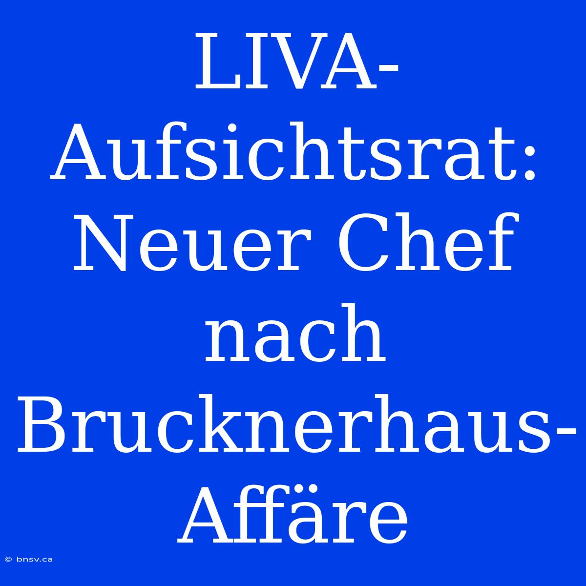 LIVA-Aufsichtsrat: Neuer Chef Nach Brucknerhaus-Affäre