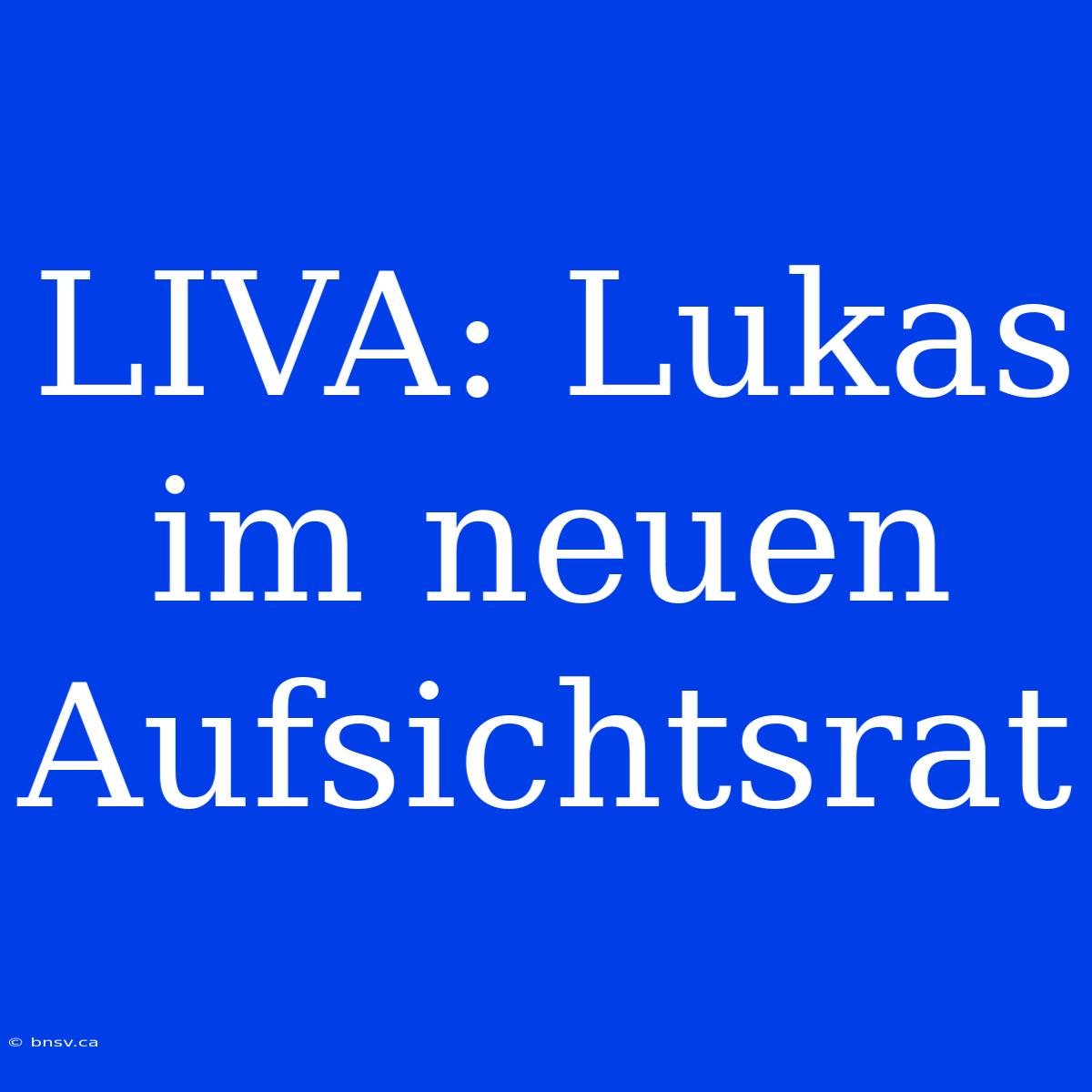 LIVA: Lukas Im Neuen Aufsichtsrat