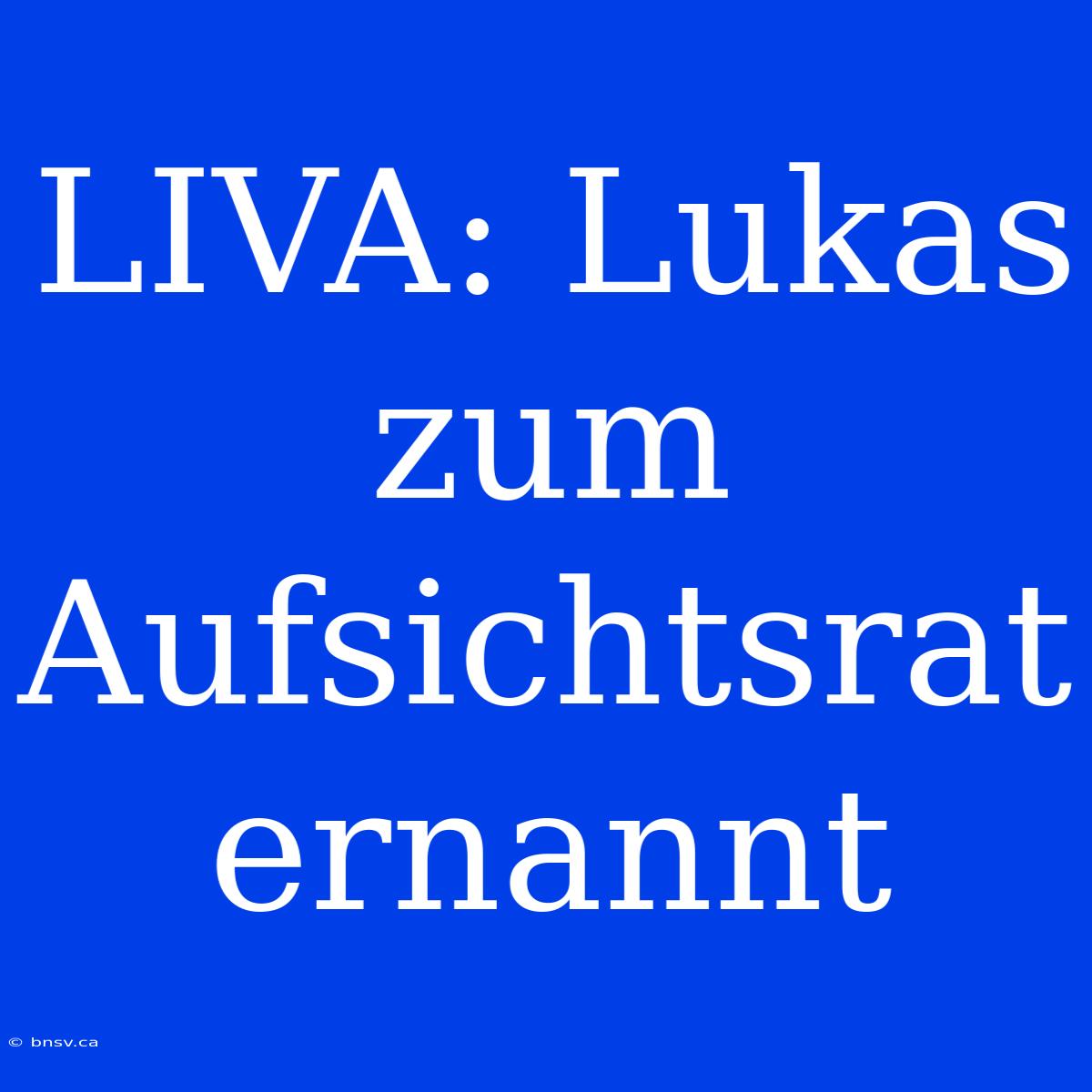 LIVA: Lukas Zum Aufsichtsrat Ernannt