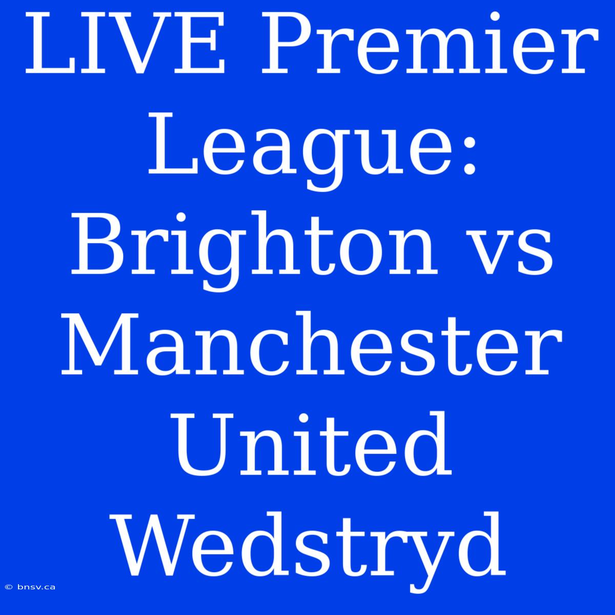 LIVE Premier League: Brighton Vs Manchester United Wedstryd