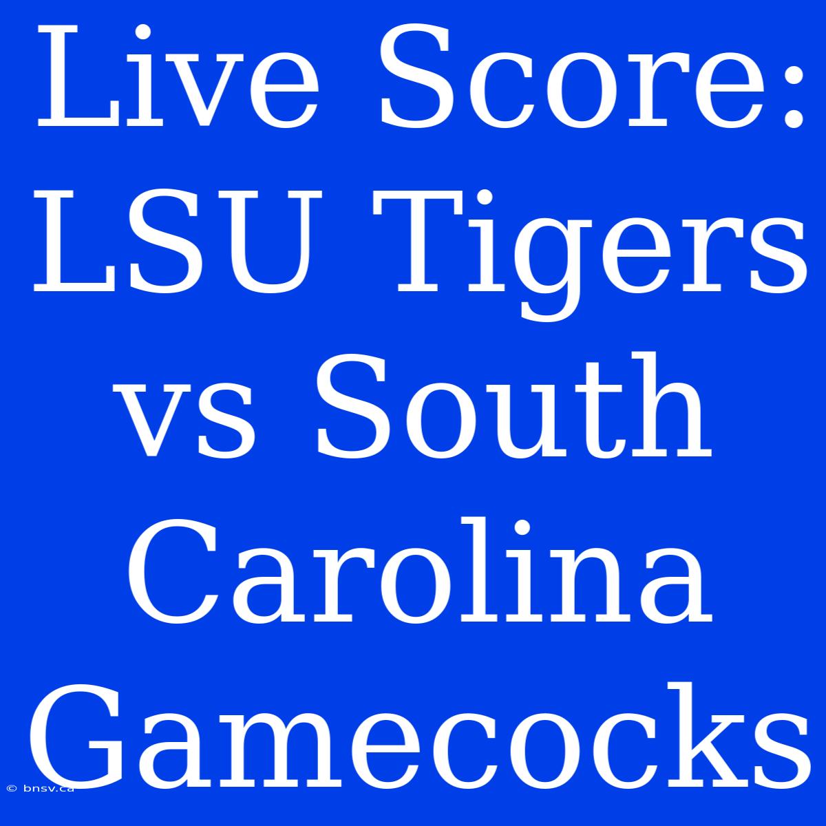 Live Score: LSU Tigers Vs South Carolina Gamecocks