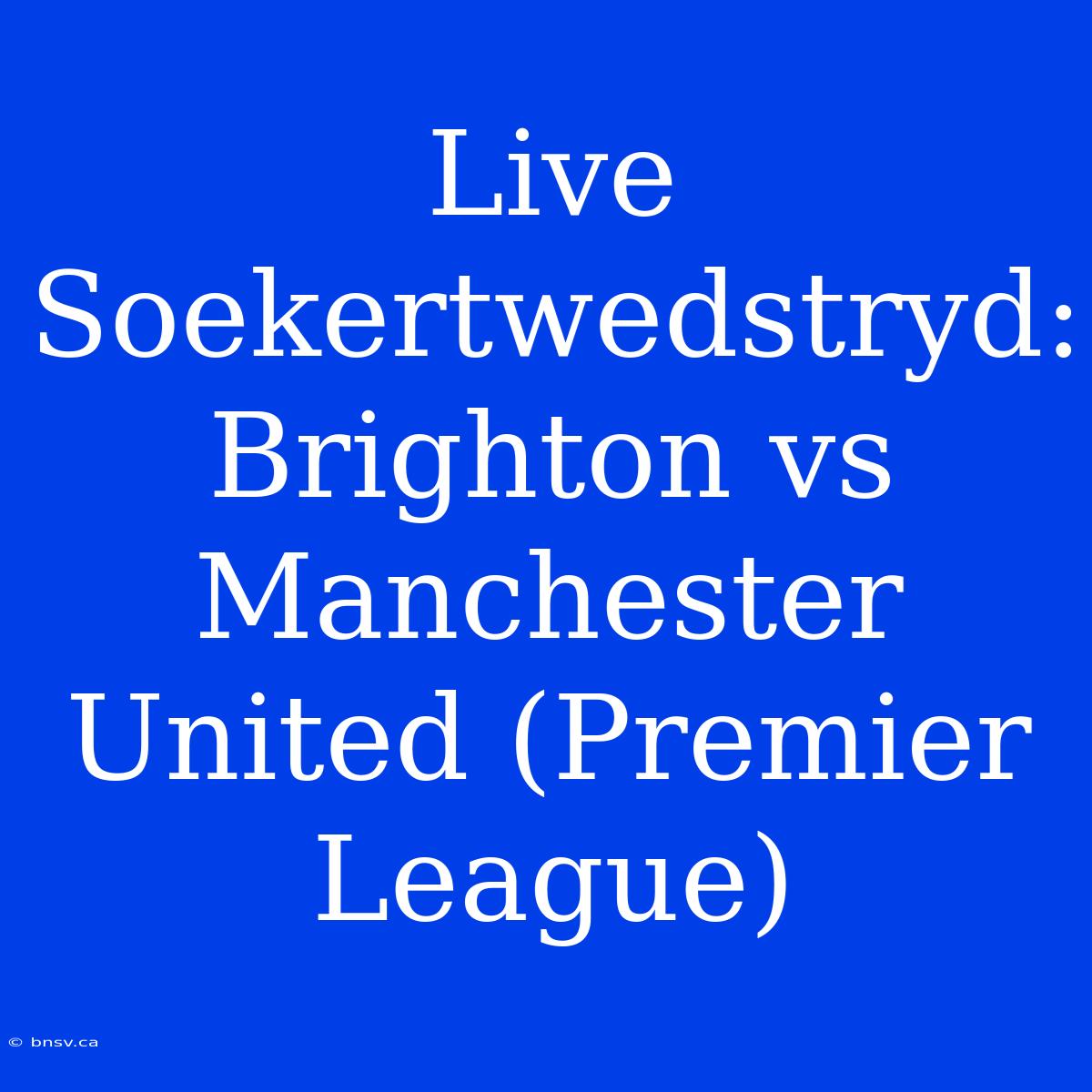 Live Soekertwedstryd: Brighton Vs Manchester United (Premier League)