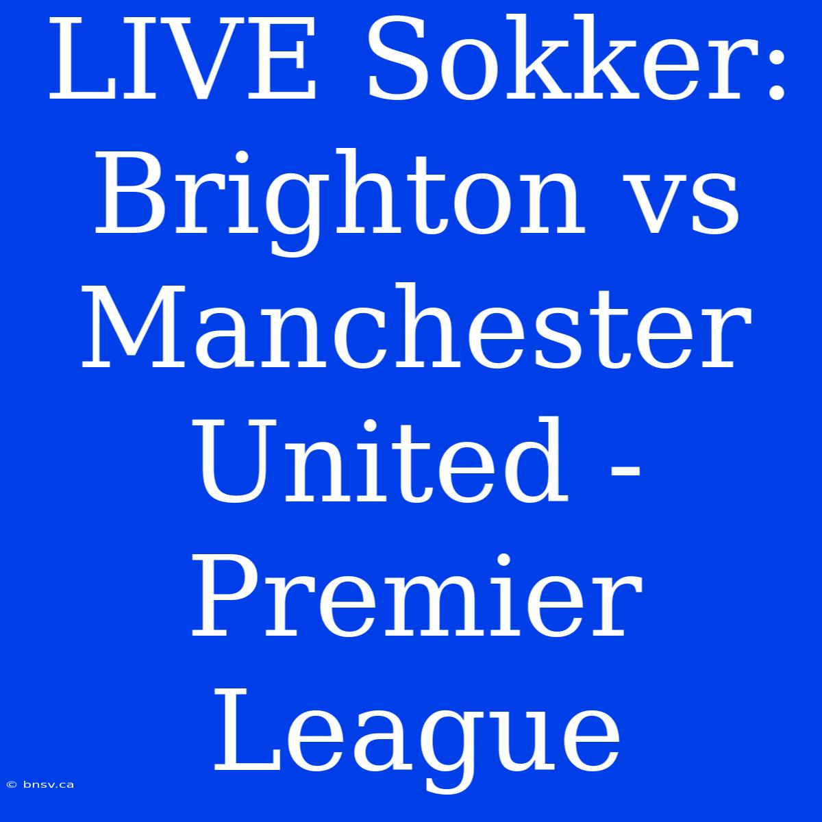 LIVE Sokker: Brighton Vs Manchester United - Premier League