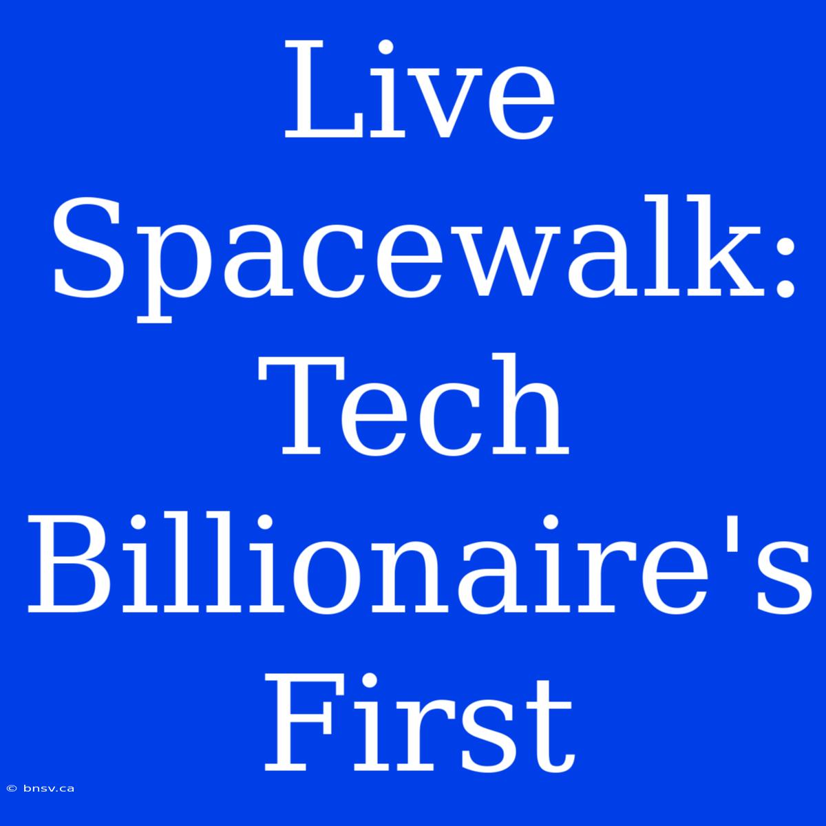 Live Spacewalk: Tech Billionaire's First