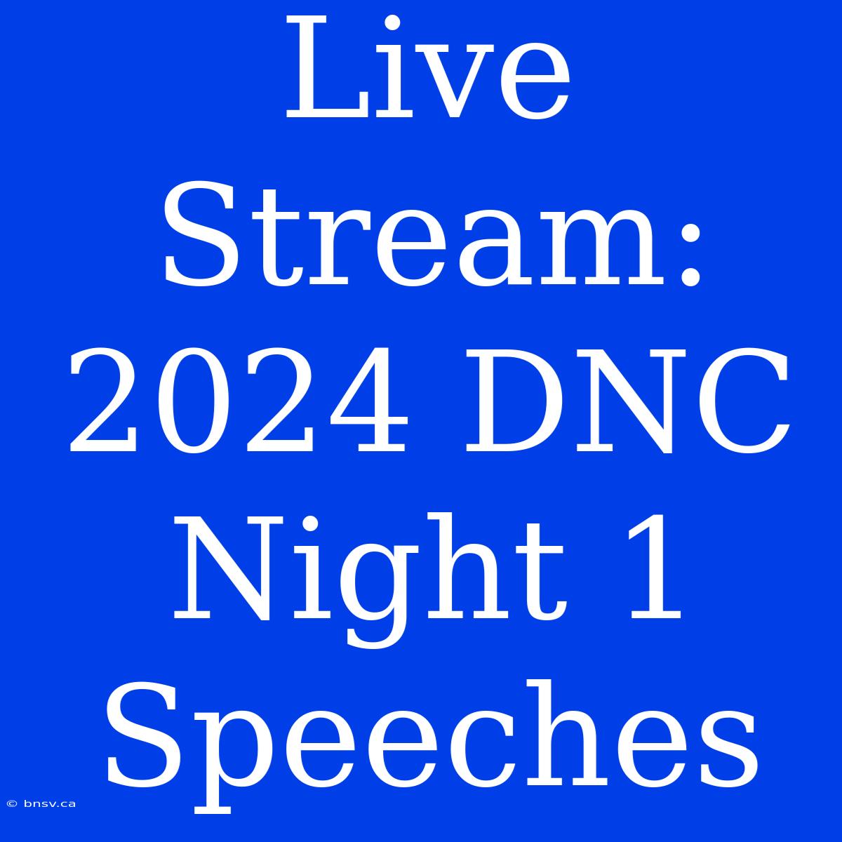 Live Stream: 2024 DNC Night 1 Speeches