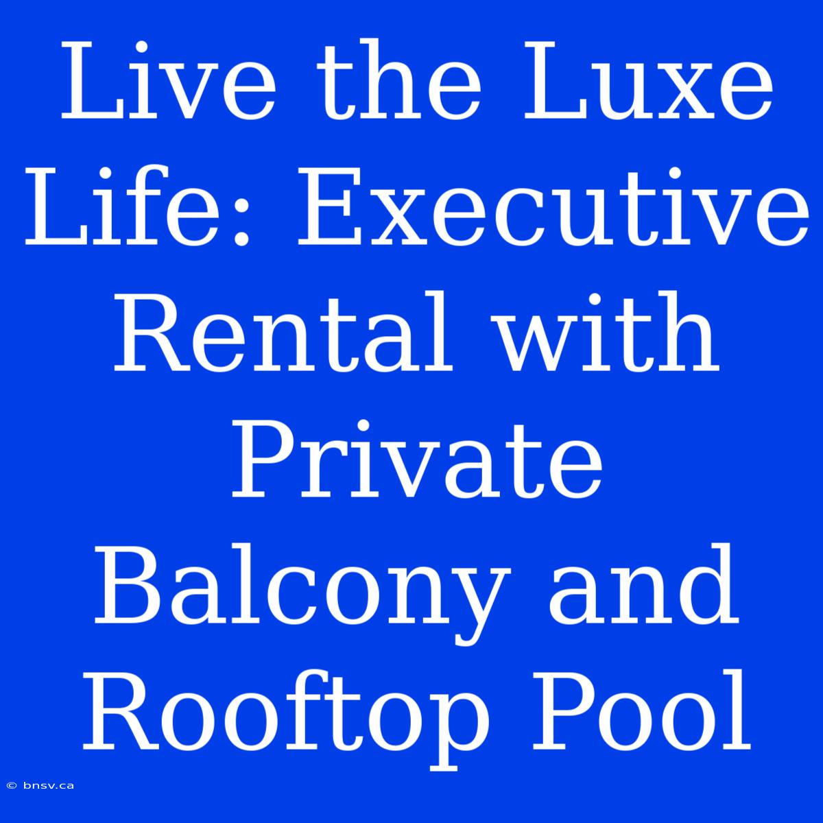 Live The Luxe Life: Executive Rental With Private Balcony And Rooftop Pool