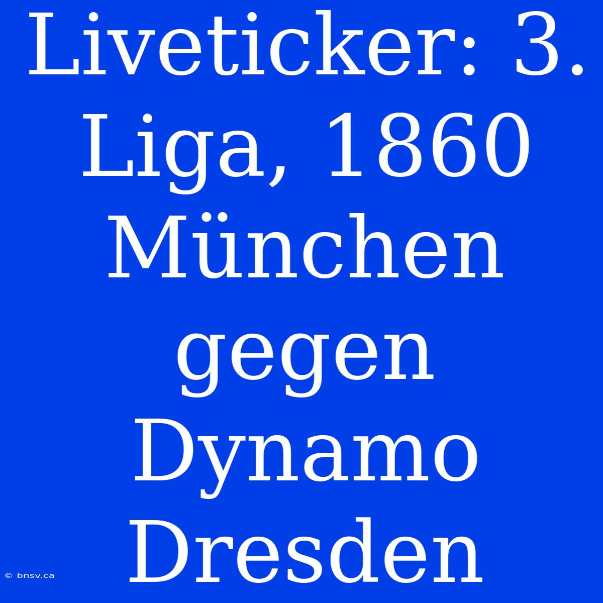 Liveticker: 3. Liga, 1860 München Gegen Dynamo Dresden