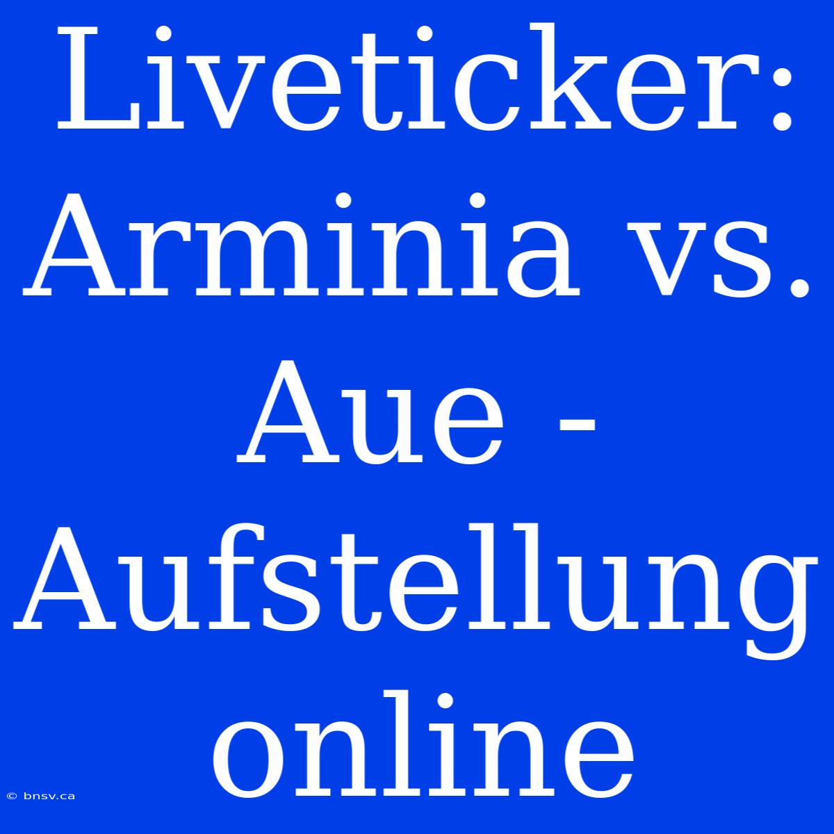 Liveticker: Arminia Vs. Aue - Aufstellung Online