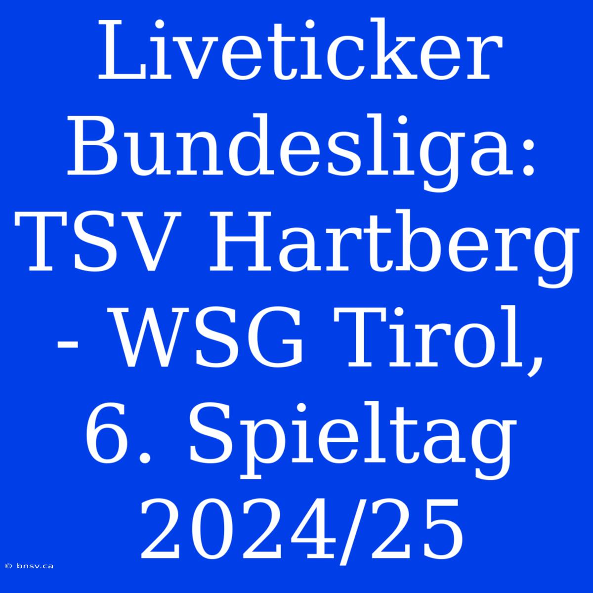 Liveticker Bundesliga: TSV Hartberg - WSG Tirol, 6. Spieltag 2024/25