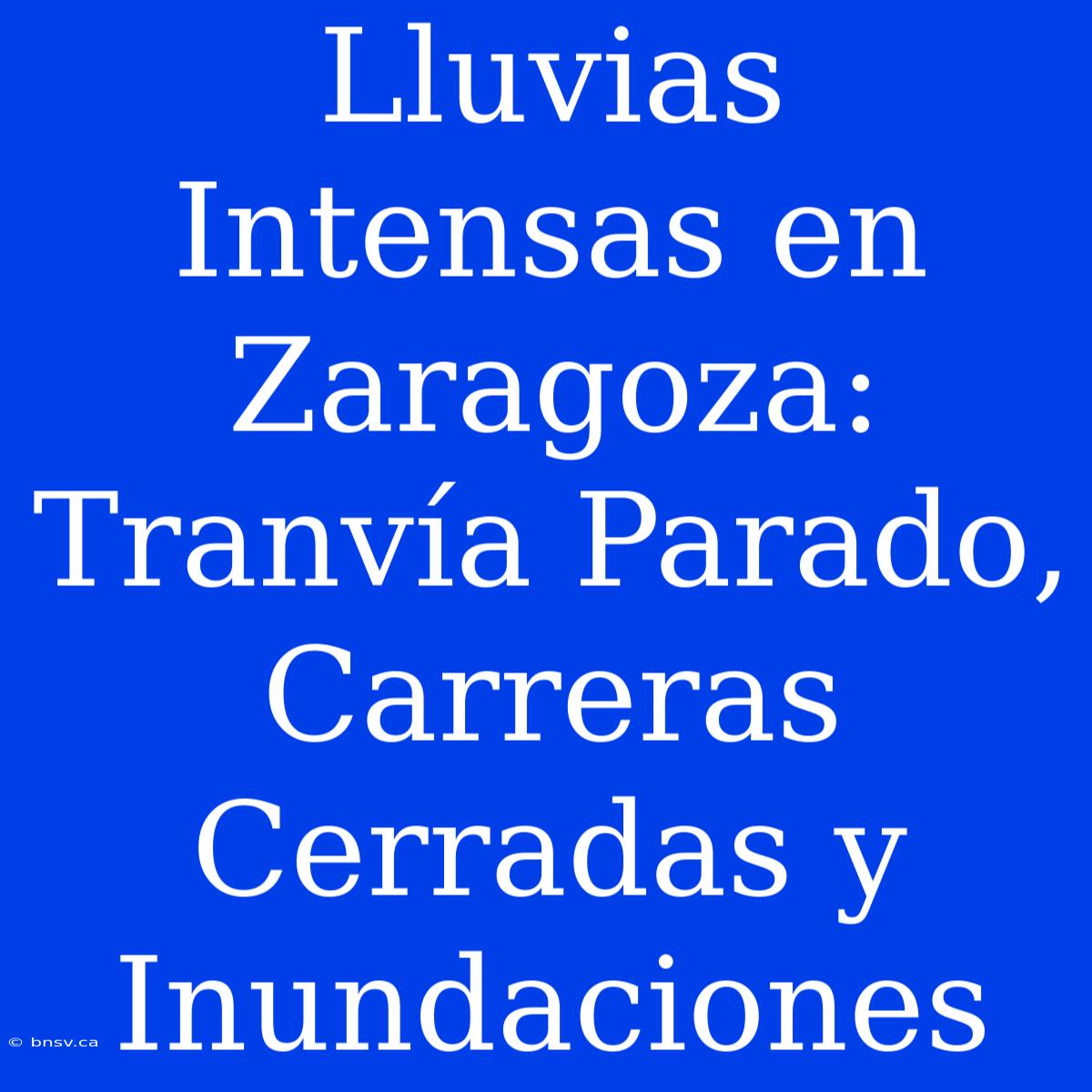 Lluvias Intensas En Zaragoza: Tranvía Parado, Carreras Cerradas Y Inundaciones