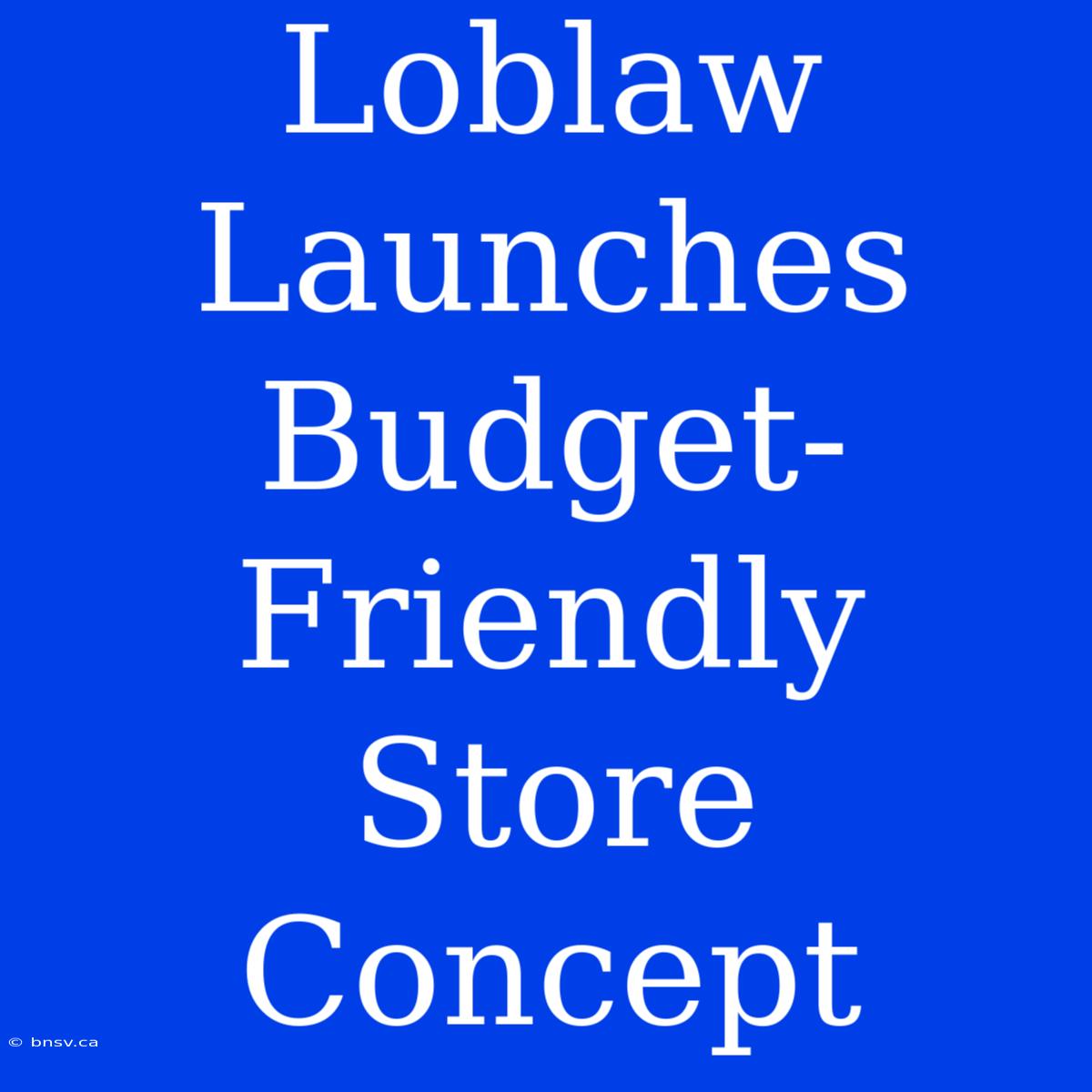 Loblaw Launches Budget-Friendly Store Concept