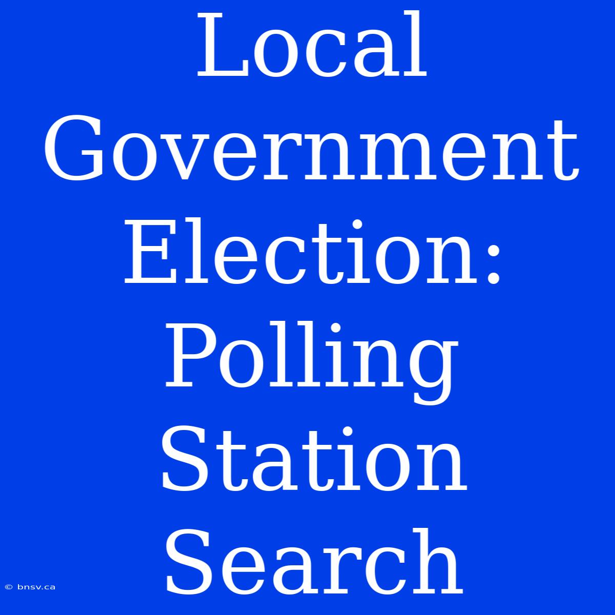 Local Government Election: Polling Station Search