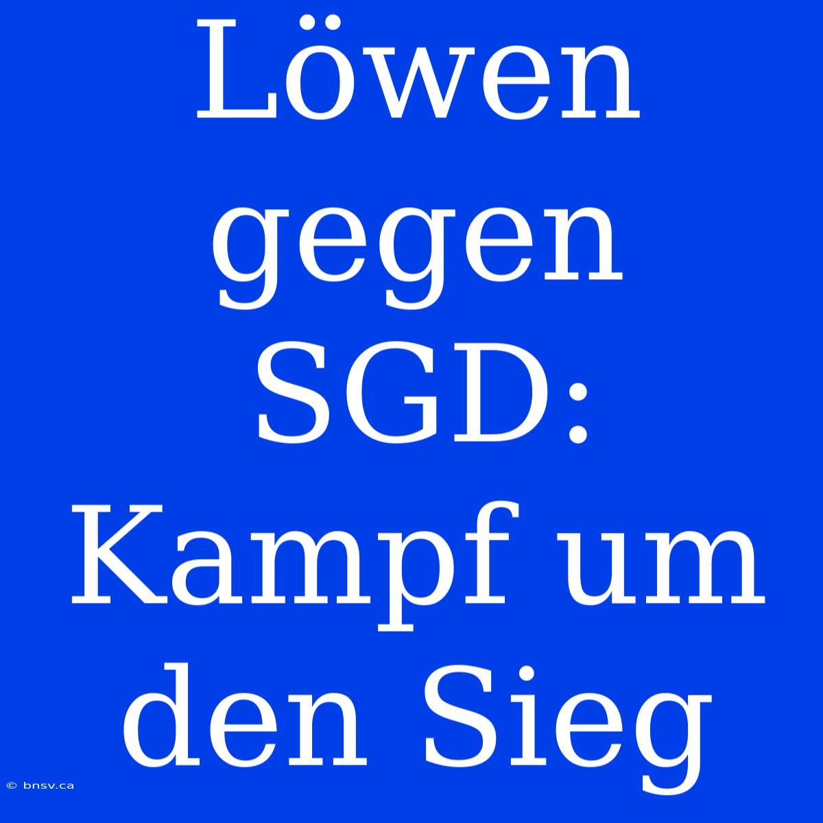 Löwen Gegen SGD: Kampf Um Den Sieg