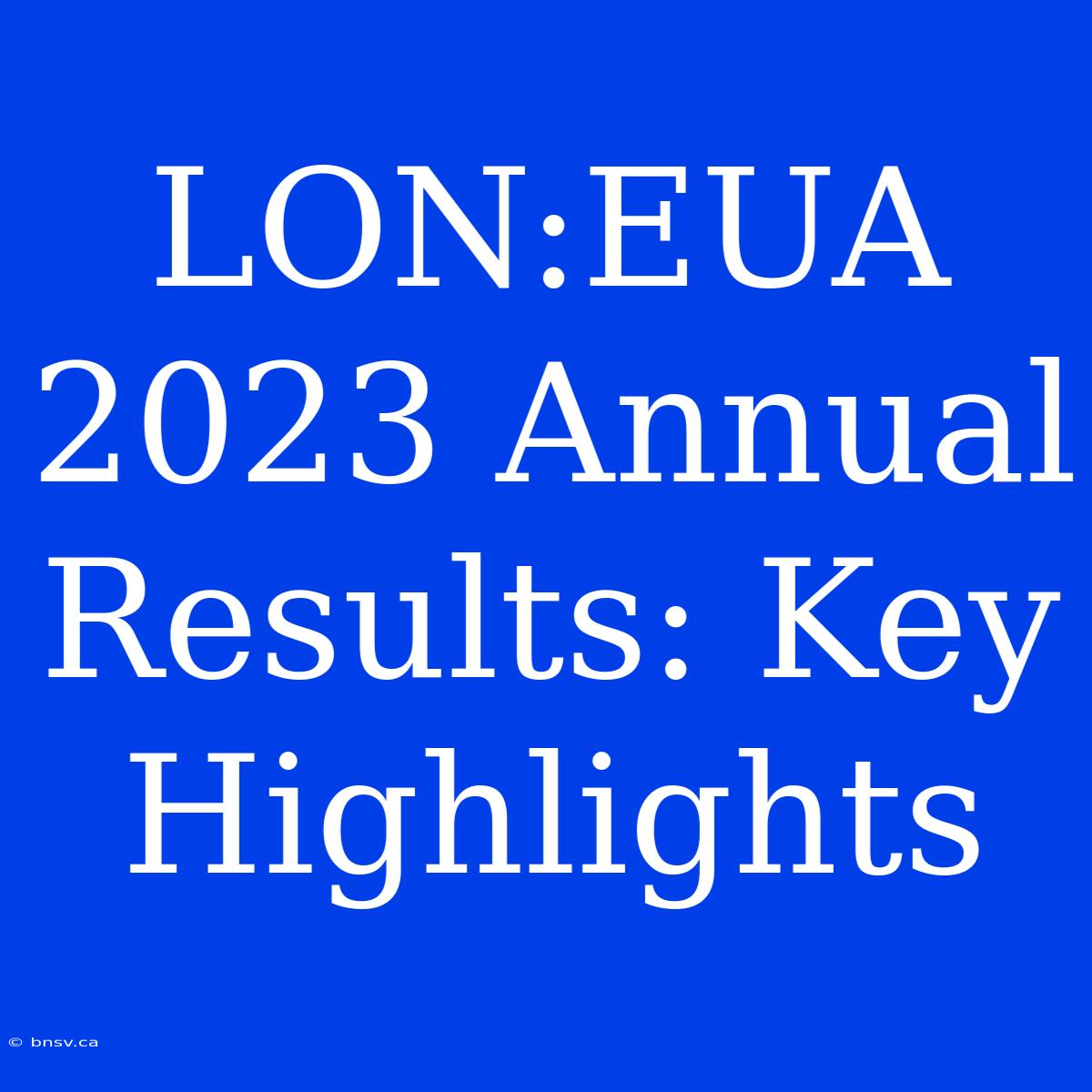 LON:EUA 2023 Annual Results: Key Highlights