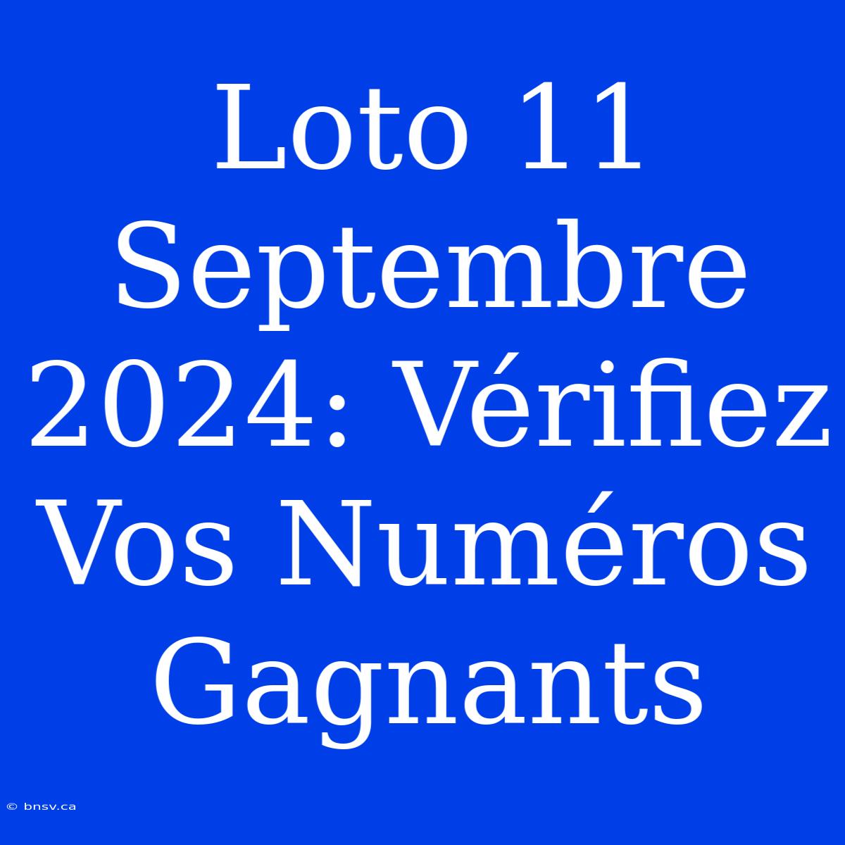 Loto 11 Septembre 2024: Vérifiez Vos Numéros Gagnants