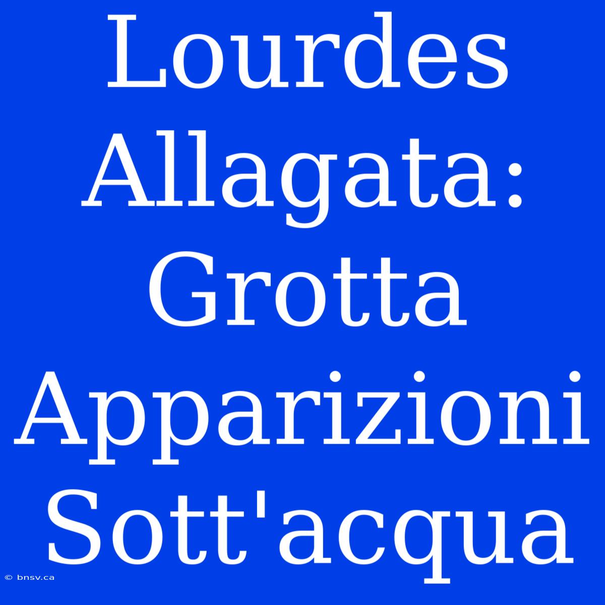 Lourdes Allagata: Grotta Apparizioni Sott'acqua