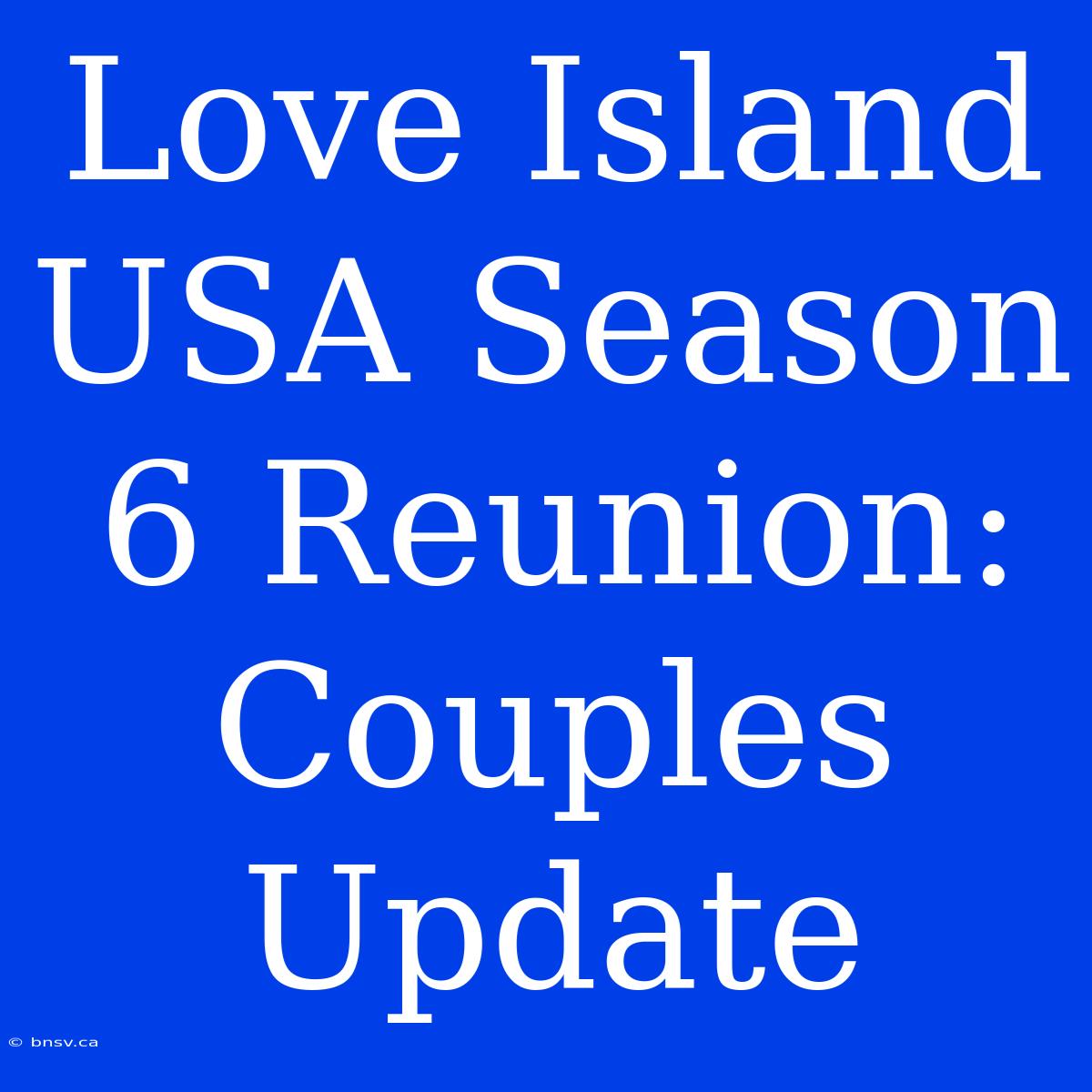 Love Island USA Season 6 Reunion: Couples Update