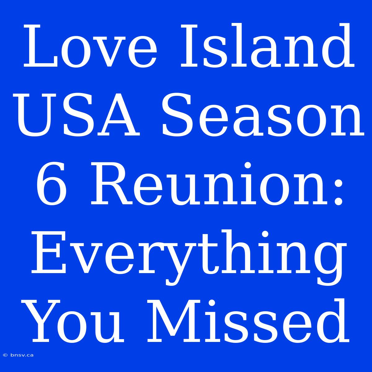 Love Island USA Season 6 Reunion: Everything You Missed