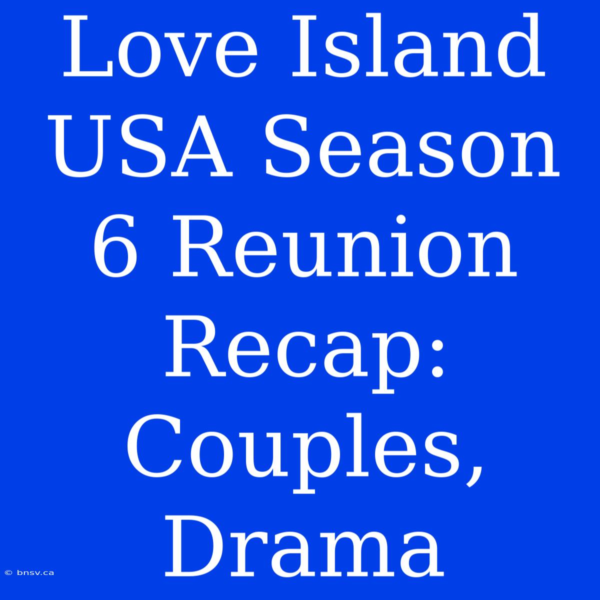 Love Island USA Season 6 Reunion Recap: Couples, Drama