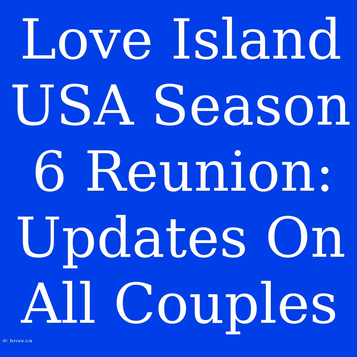 Love Island USA Season 6 Reunion: Updates On All Couples