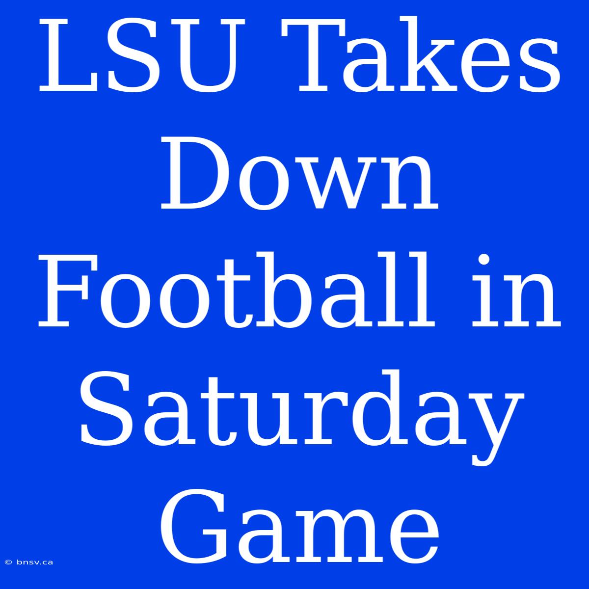 LSU Takes Down Football In Saturday Game