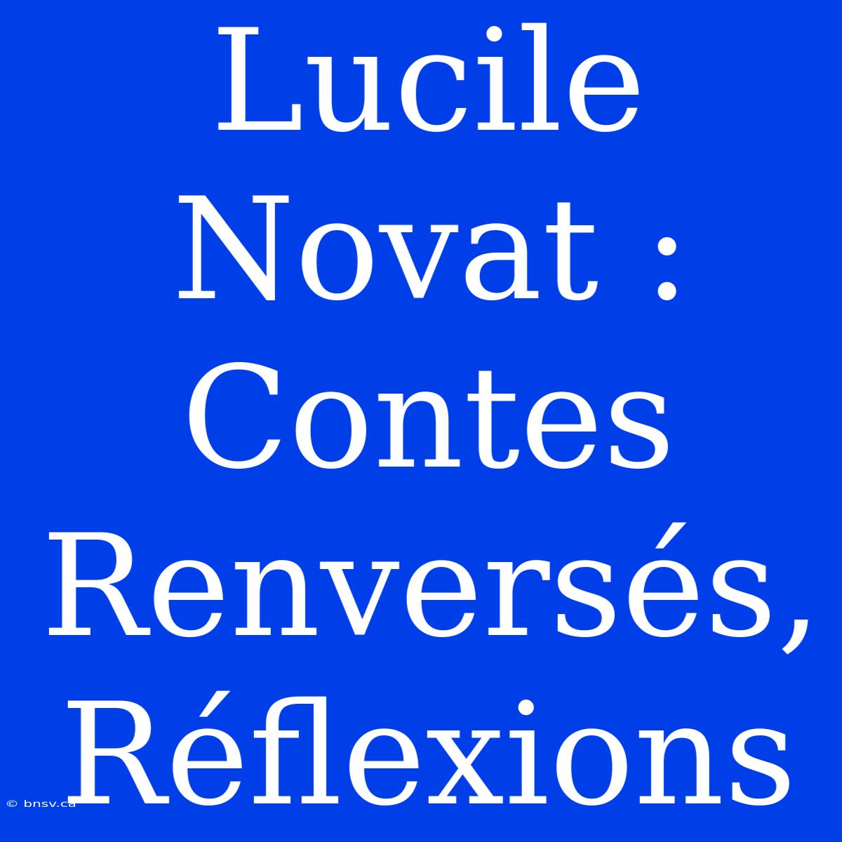 Lucile Novat : Contes Renversés, Réflexions