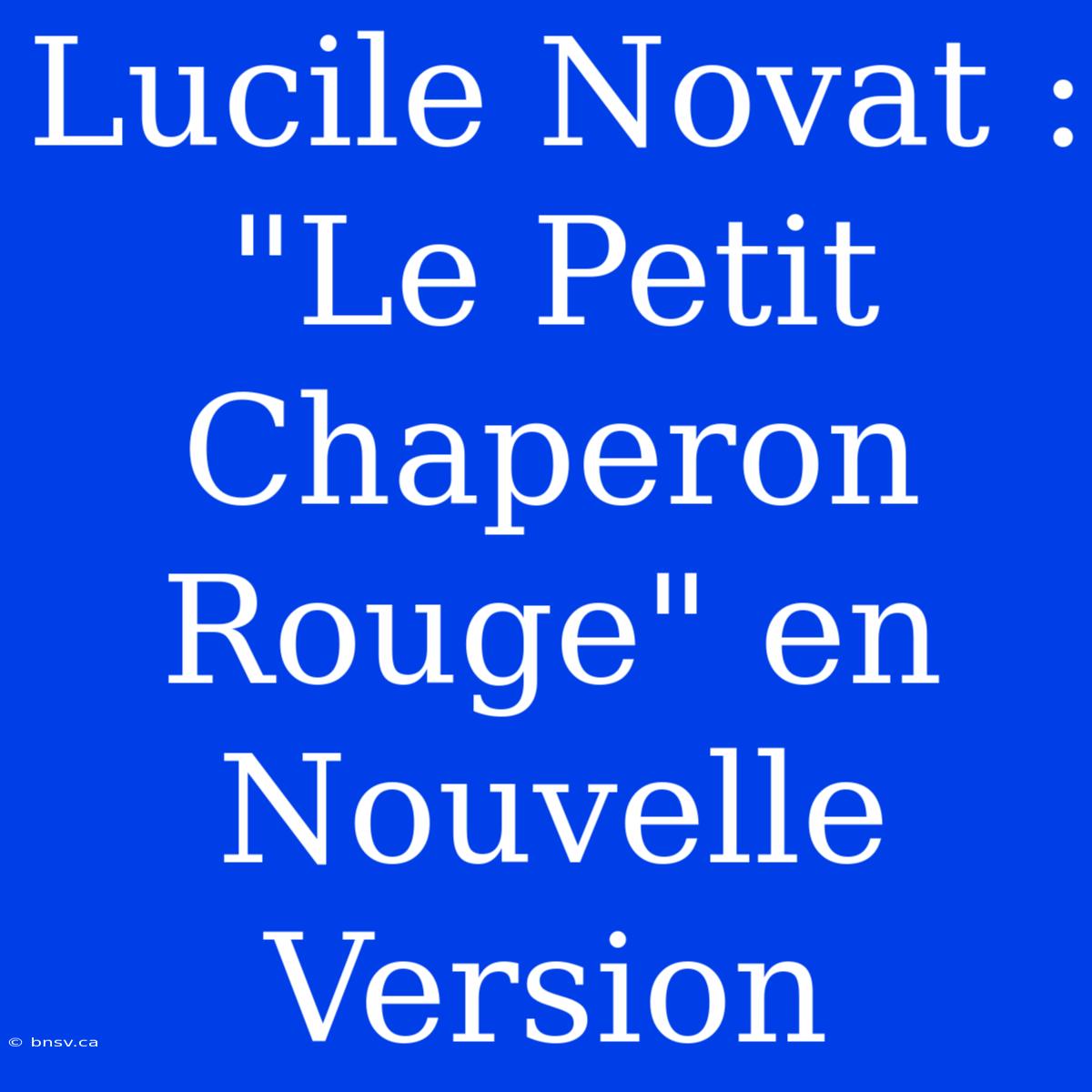 Lucile Novat : 