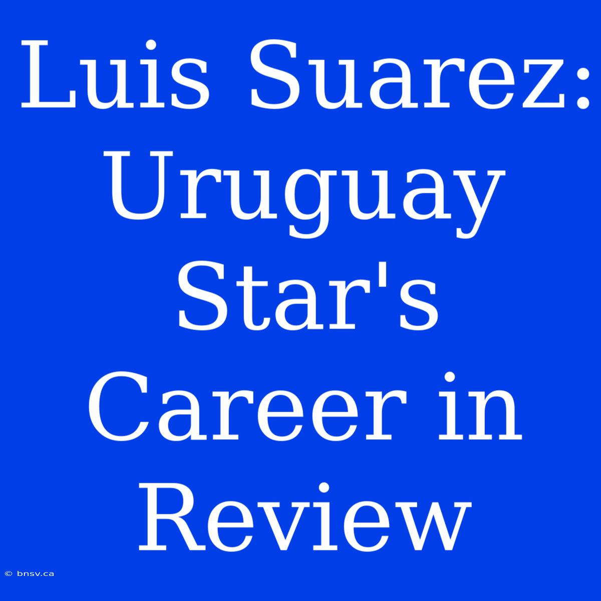 Luis Suarez: Uruguay Star's Career In Review