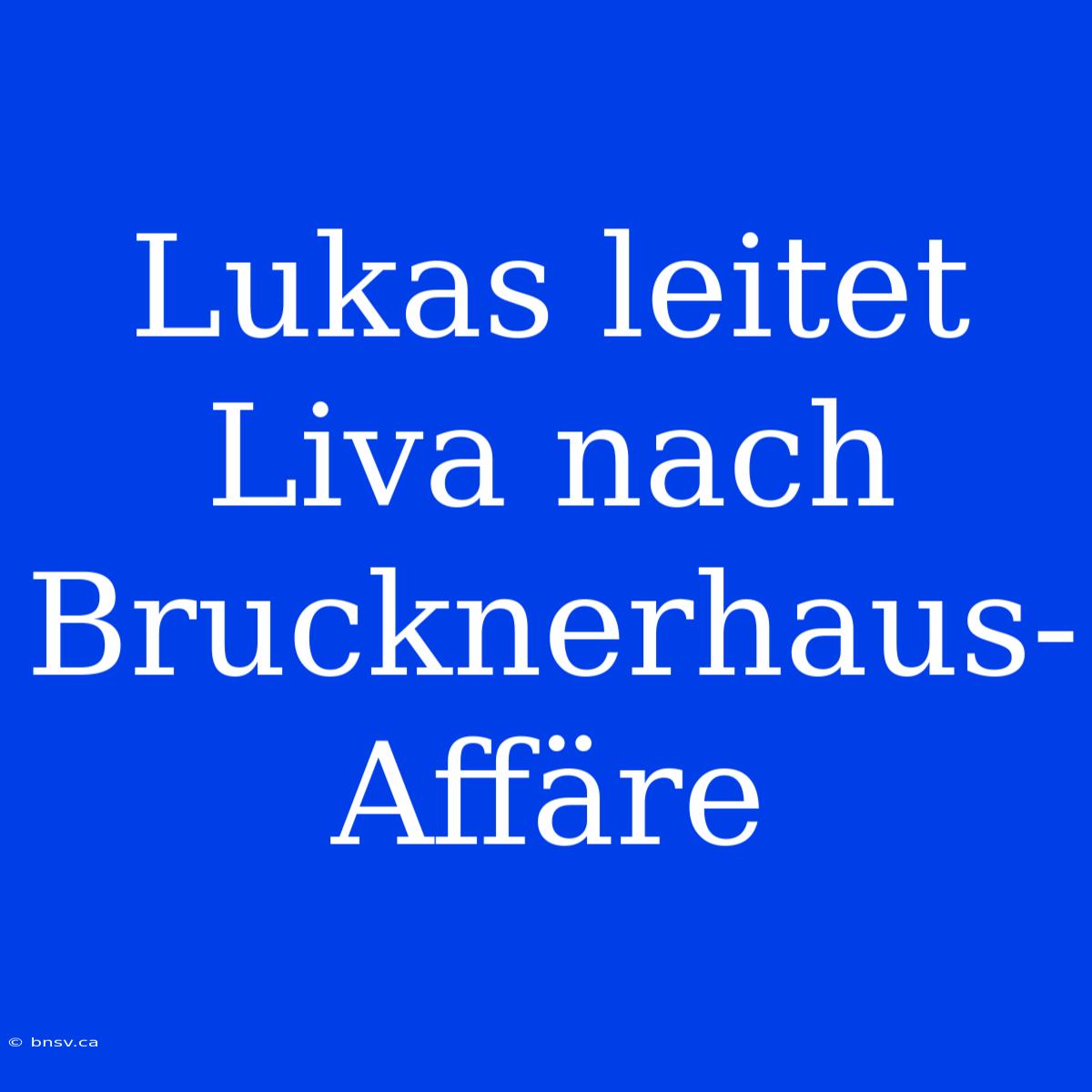 Lukas Leitet Liva Nach Brucknerhaus-Affäre