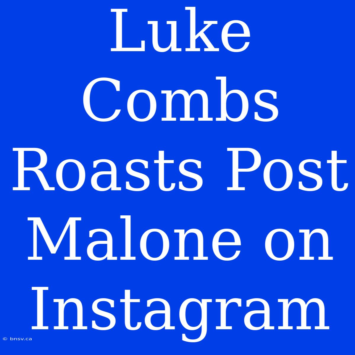 Luke Combs Roasts Post Malone On Instagram