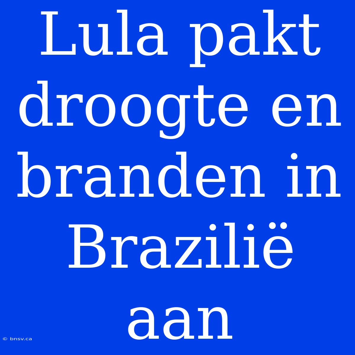 Lula Pakt Droogte En Branden In Brazilië Aan