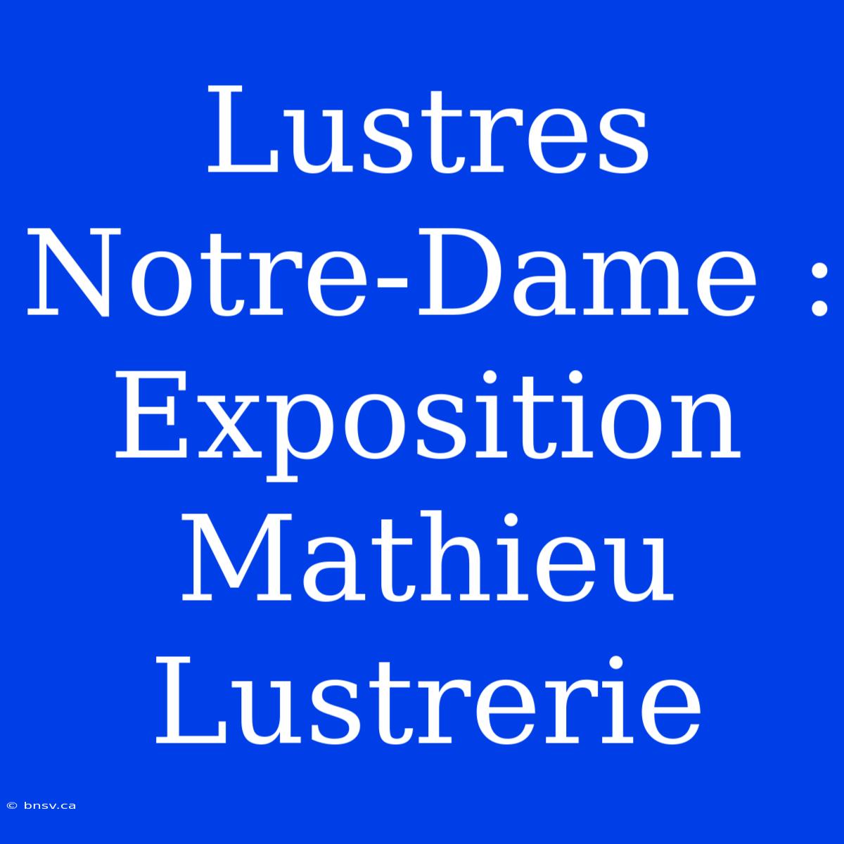 Lustres Notre-Dame : Exposition Mathieu Lustrerie