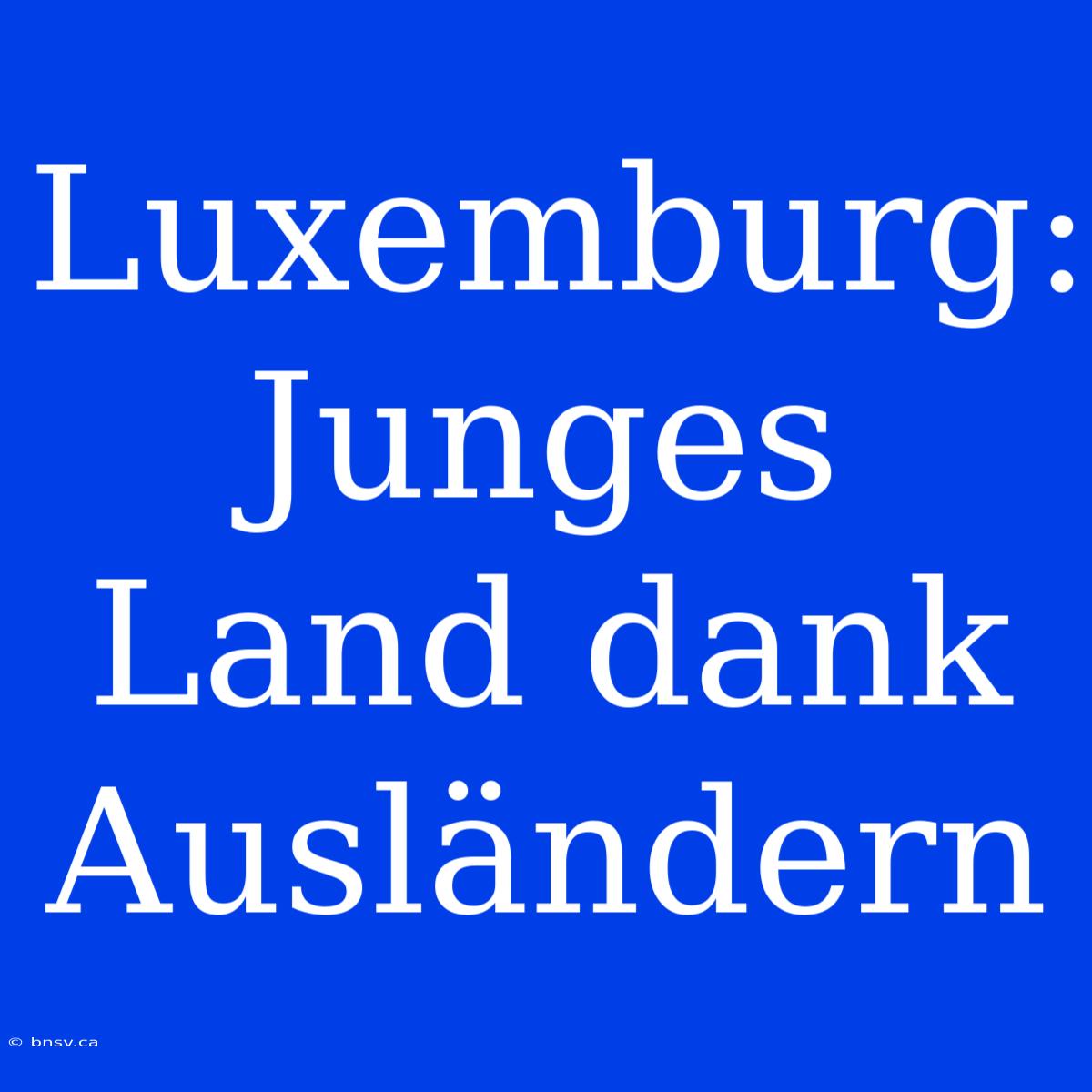 Luxemburg:  Junges Land Dank Ausländern